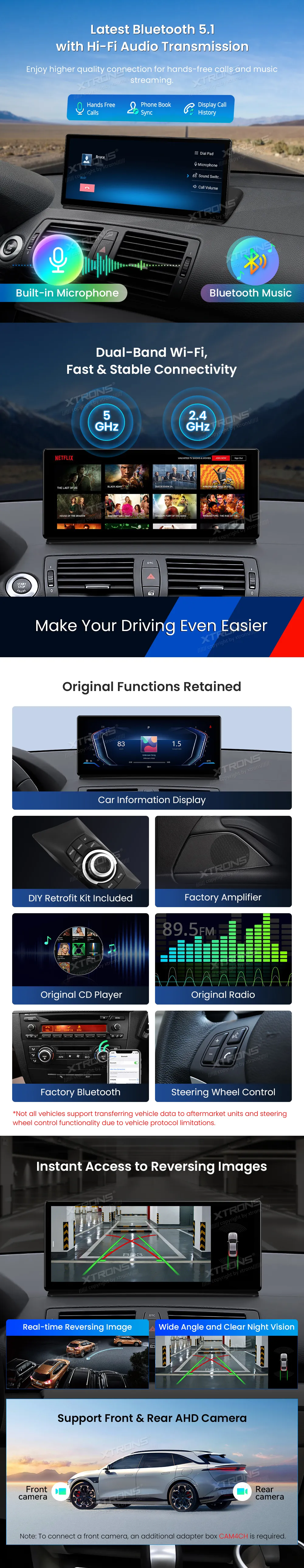 BMW E81 E82 E87 E88 be ekrano | Android 14 | 12.3 inch | 8GB/256GB/8Core Snapdragon 685 | Multimedija Xtrons QWBX24UMB12E87L