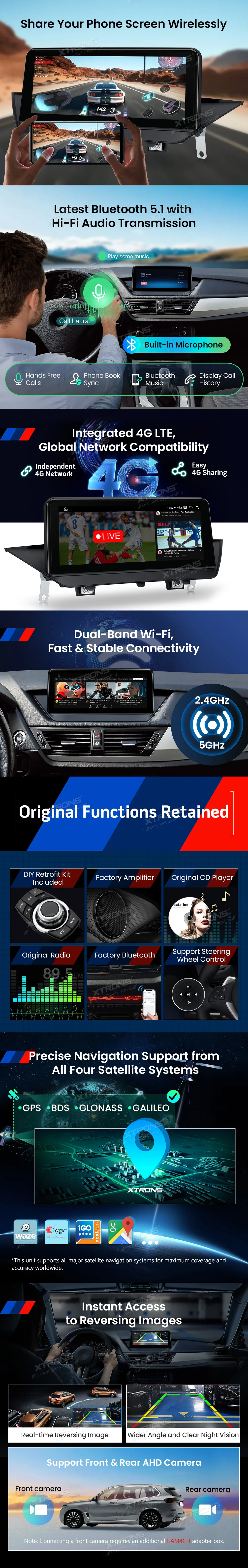 BMW X1 E84 be ekrano | Android OS | 10.25 inch | 8GB/128GB/8Core Snapdragon 662 | Multimedija Xtrons QBBH14X1UN