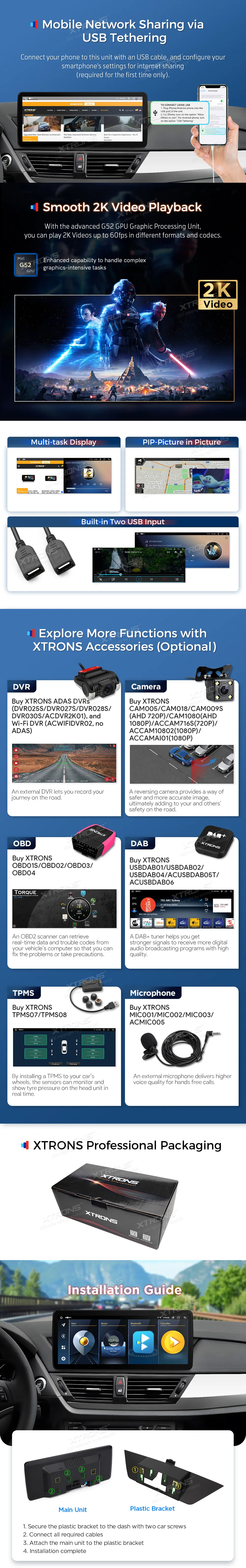 BMW X1 E84 be ekrano | Android OS | 12.3 inch | 4GB/64GB/8Core | Multimedija Xtrons QLB22X1UN