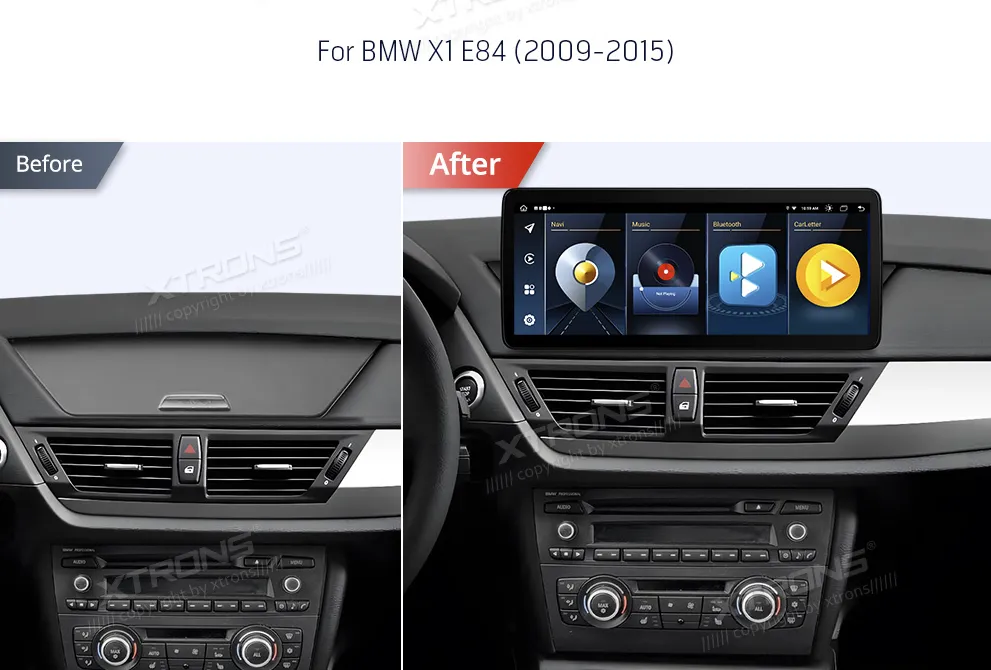 BMW X1 E84 be ekrano | Android OS | 12.3 inch | 4GB/64GB/8Core | Multimedija Xtrons QLB22X1UN