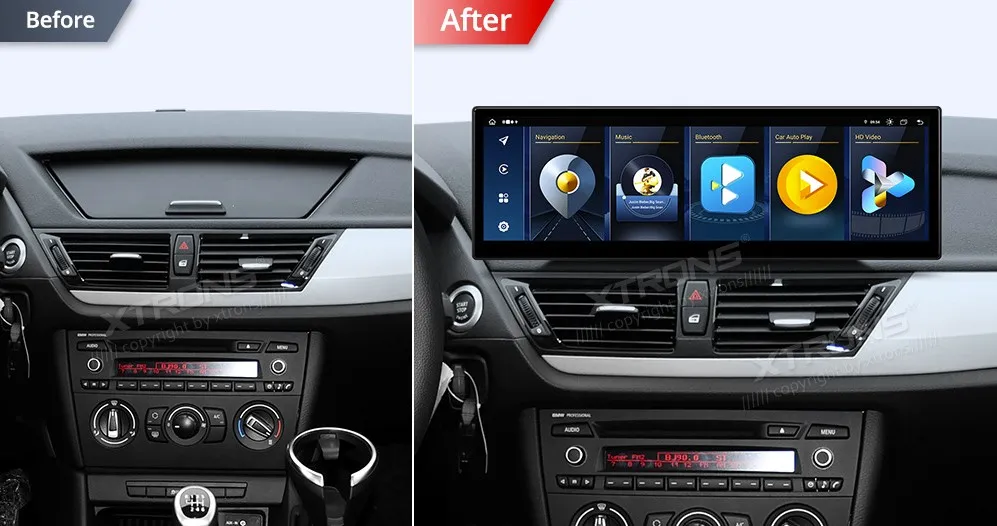 BMW X1 E84 be ekrano | Android OS | 14.9 inch | 8GB/256GB/8Core | Multimedija Xtrons QLBX44X1UN3