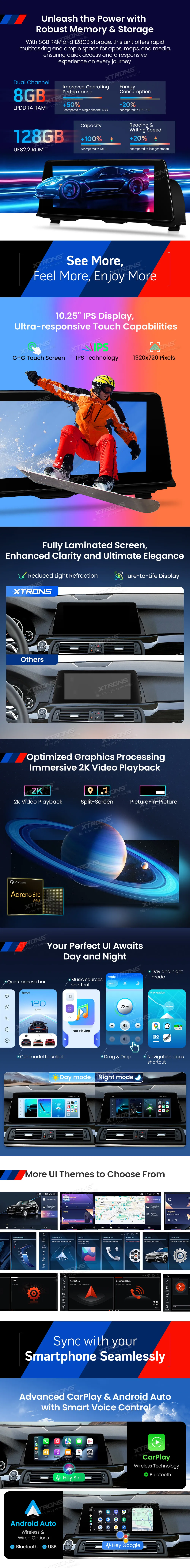 BMW 5 F10 F11 NBT | Android OS | 14.9 inch | 8GB/128GB/8Core Snapdragon 662 | Multimedija Xtrons QBBH14NB12FV