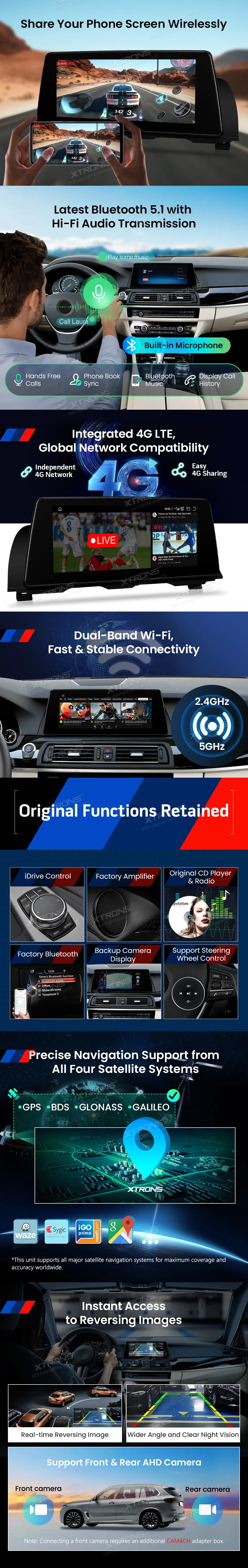 BMW 5 F10 F11 NBT | Android OS | 14.9 inch | 8GB/128GB/8Core Snapdragon 662 | Multimedija Xtrons QBBH14NB12FV