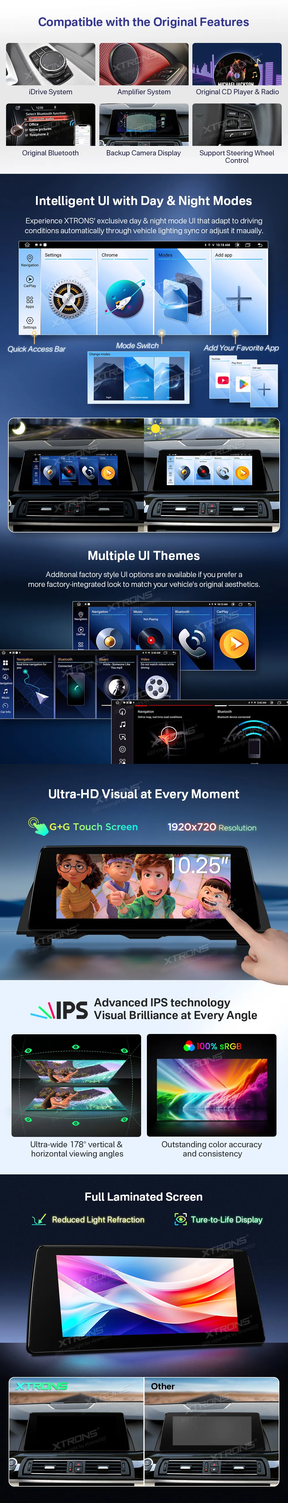 BMW 5 F10 F11 NBT | Android OS | 10.25 inch | 2GB/64GB/8Core | Multimedija Xtrons QTB10FVNB