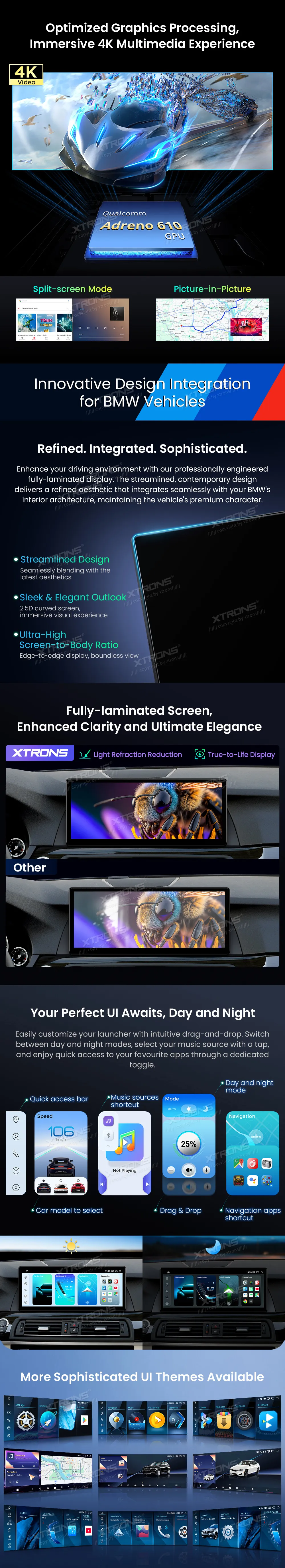 BMW 5 F10 F11 NBT | Android 14 | 12.3 inch | 8GB/256GB/8Core Snapdragon 685 | Multimedija Xtrons QWBX24NB12FV