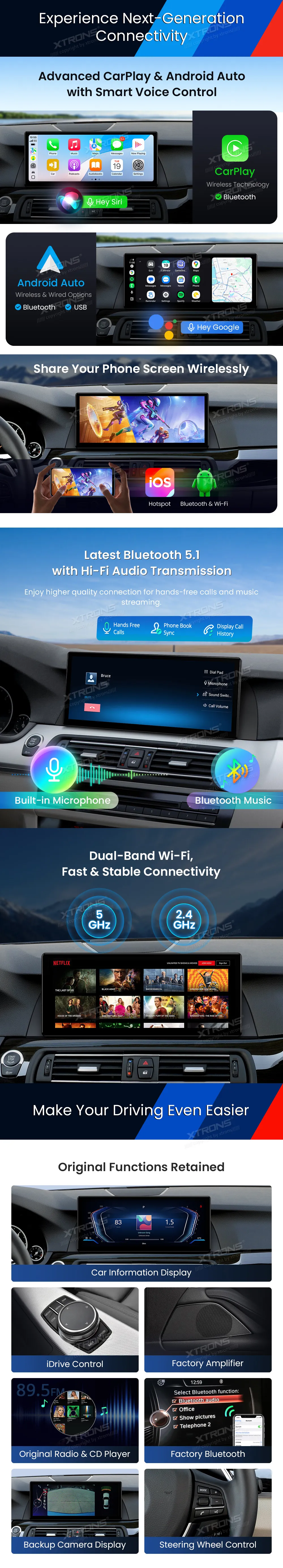 BMW 5 F10 F11 NBT | Android 14 | 12.3 inch | 8GB/256GB/8Core Snapdragon 685 | Multimedija Xtrons QWBX24NB12FV