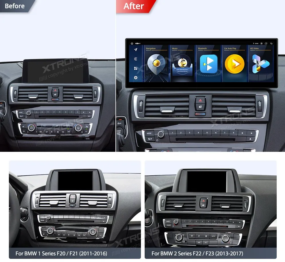 BMW 1/2 F20 F21 F22 F23 NBT | Android 14 | 14.9 inch | 4GB/64GB/8Core | Multimedija Xtrons QLB42NENBL