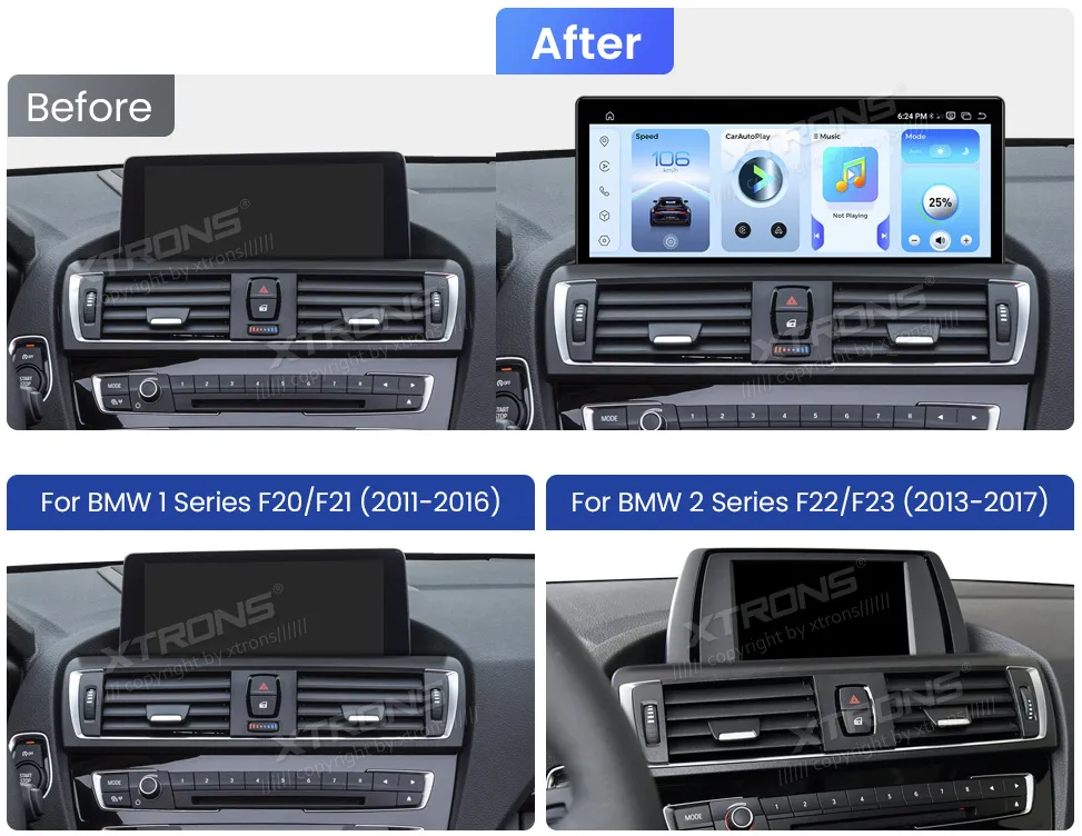 BMW 1/2 F20 F21 F22 F23 NBT | Android 14 | 12.3 inch | 8GB/256GB/8Core Snapdragon 685 | Multimedija Xtrons QWBX24NB1NEL