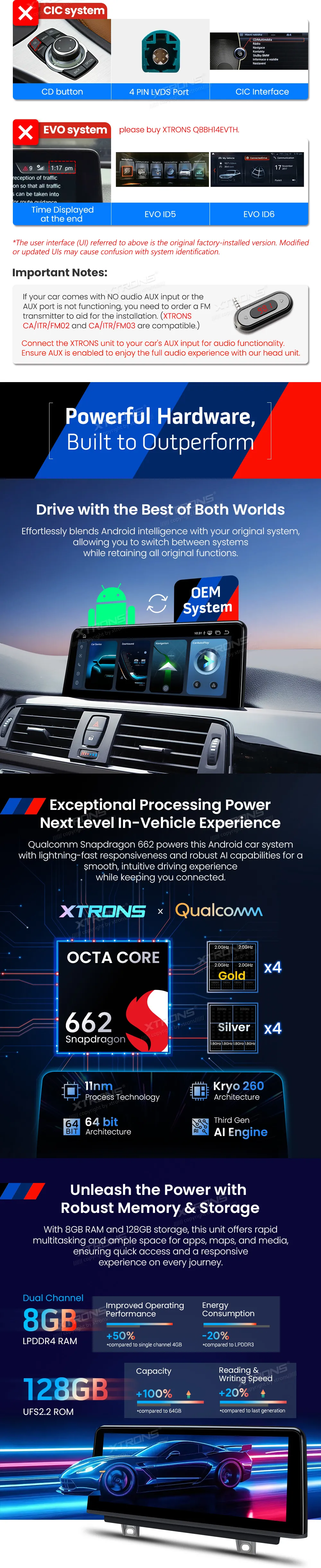 BMW 3/4 Serija 2013-2019 NBT | Android OS | 12.25 inch | 8GB/128GB/8Core Snapdragon 662 | Multimedija Xtrons QBBH14NBTH