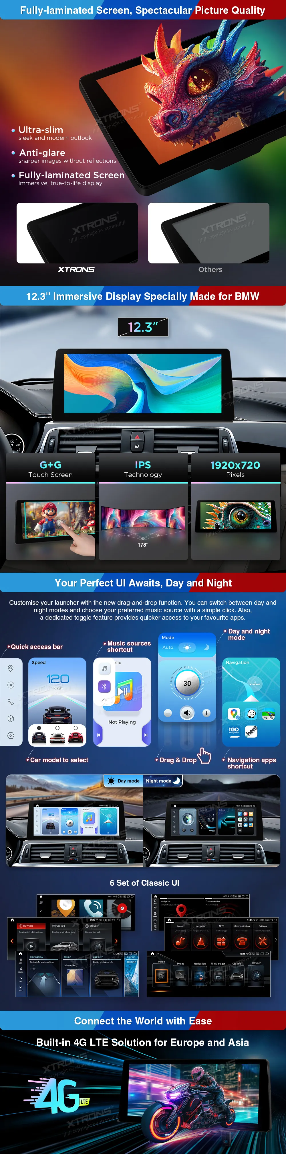 BMW 3/4 Serija 2013-2016 NBT | Android 13 | 12.3 inch | 8GB/128GB/8Core Snapdragon 680 | Multimedija Xtrons QGB24NB12THL