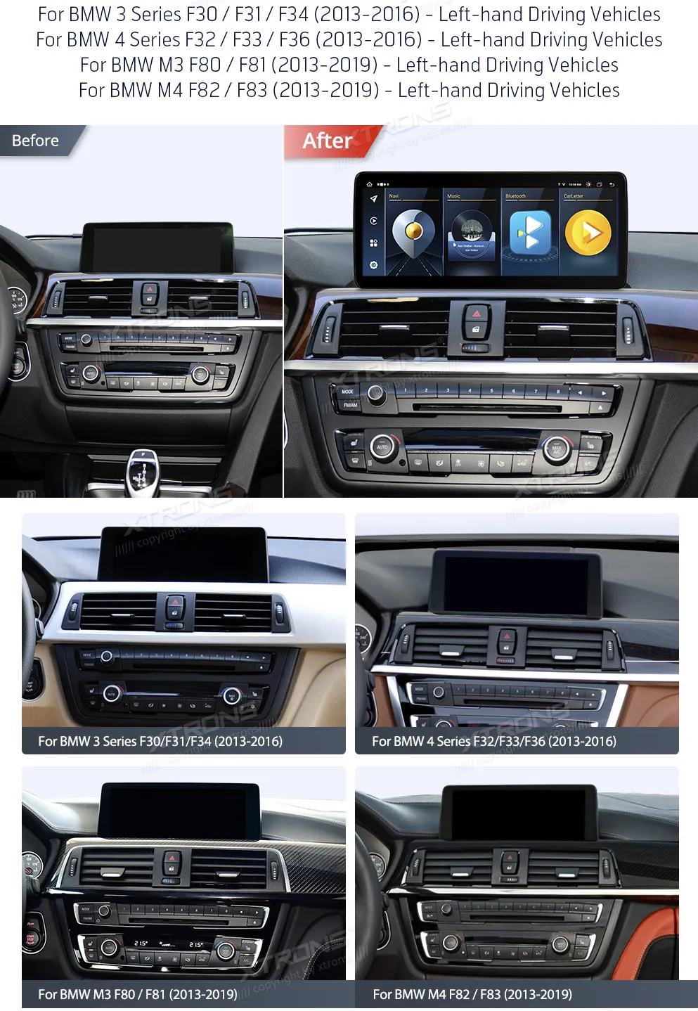 BMW 3/4 Serija 2013-2019 NBT | Android OS | 12.3 inch | 4GB/64GB/8Core | Multimedija Xtrons QLB22NBTHL