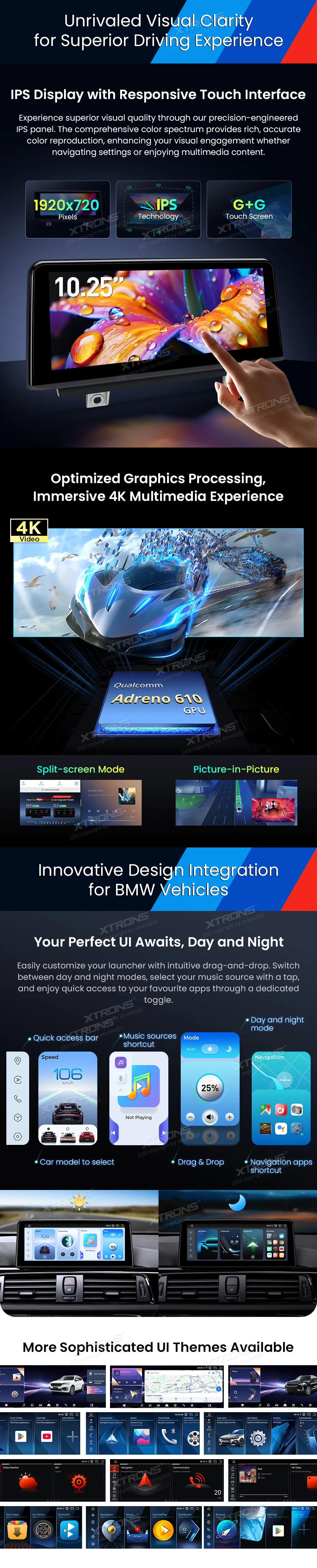 BMW 3/4 Serija 2013-2019 NBT | Android 14 | 10.25 inch | 8GB/256GB/8Core Snapdragon 685 | Multimedija Xtrons QWBX14NBTH