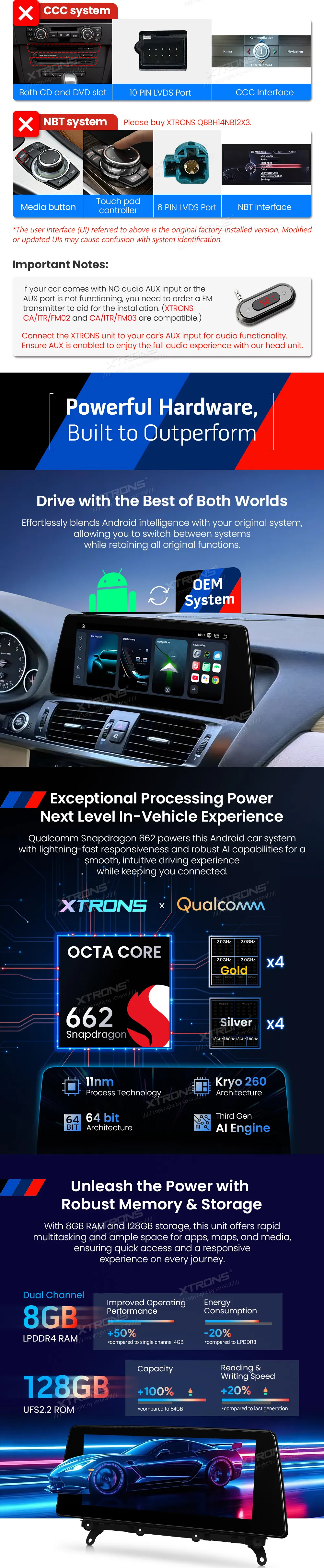 BMW X3 F25 CIC | Android OS | 10.25 inch | 8GB/128GB/8Core Snapdragon 662 | Multimedija Xtrons QBBH14CIB12X3