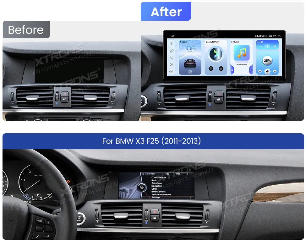 BMW X3 F25 CIC | Android 14 | 12.3 inch | 8GB/256GB/8Core Snapdragon 685 | Multimedija Xtrons QWBX24CIB12X3