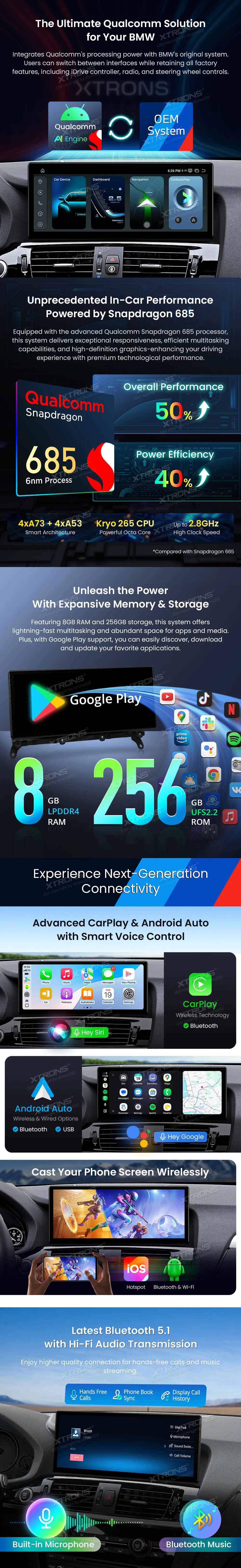 BMW X3 F25 X4 F26 NBT | Android 14 | 12.3 inch | 8GB/256GB/8Core Snapdragon 685 | Multimedija Xtrons QWBX24CIB12X3