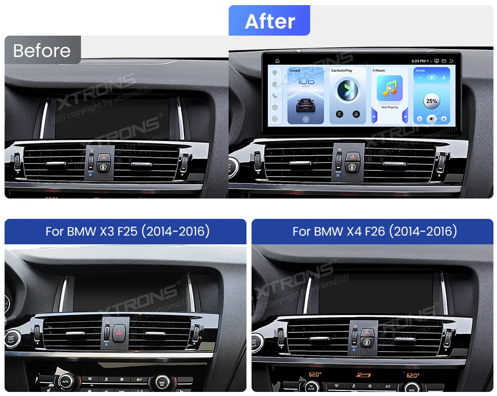 BMW X3 F25 X4 F26 NBT | Android 14 | 12.3 inch | 8GB/256GB/8Core Snapdragon 685 | Multimedija Xtrons QWBX24CIB12X3