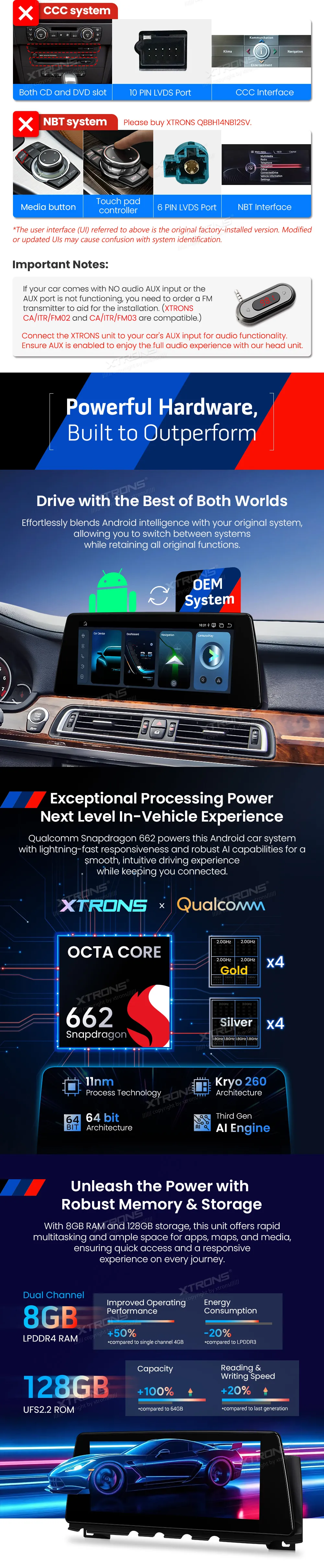 BMW 7 F01 F02 CIC | Android OS | 10.25 inch | 8GB/128GB/8Core Snapdragon 662 | Multimedija Xtrons QBBH14CIB12SV