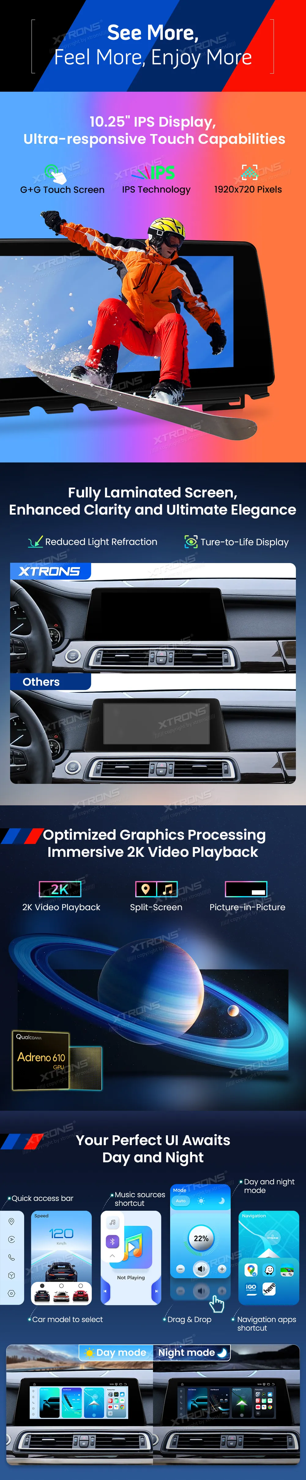 BMW 7 F01 F02 CIC | Android OS | 10.25 inch | 8GB/128GB/8Core Snapdragon 662 | Multimedija Xtrons QBBH14CIB12SV