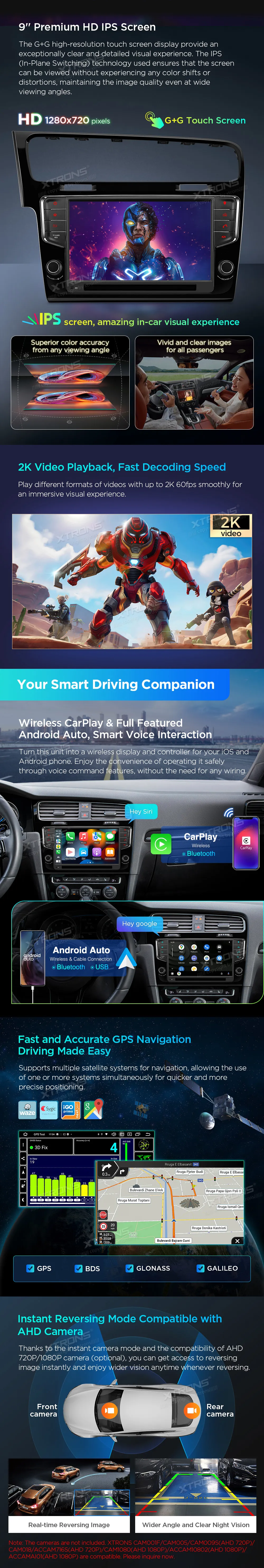 Golf 7 2013-2017 | Android 14 | 9 inch | 4GB/64GB/8Core | Multimedija Xtrons PX94GFVLGDAB