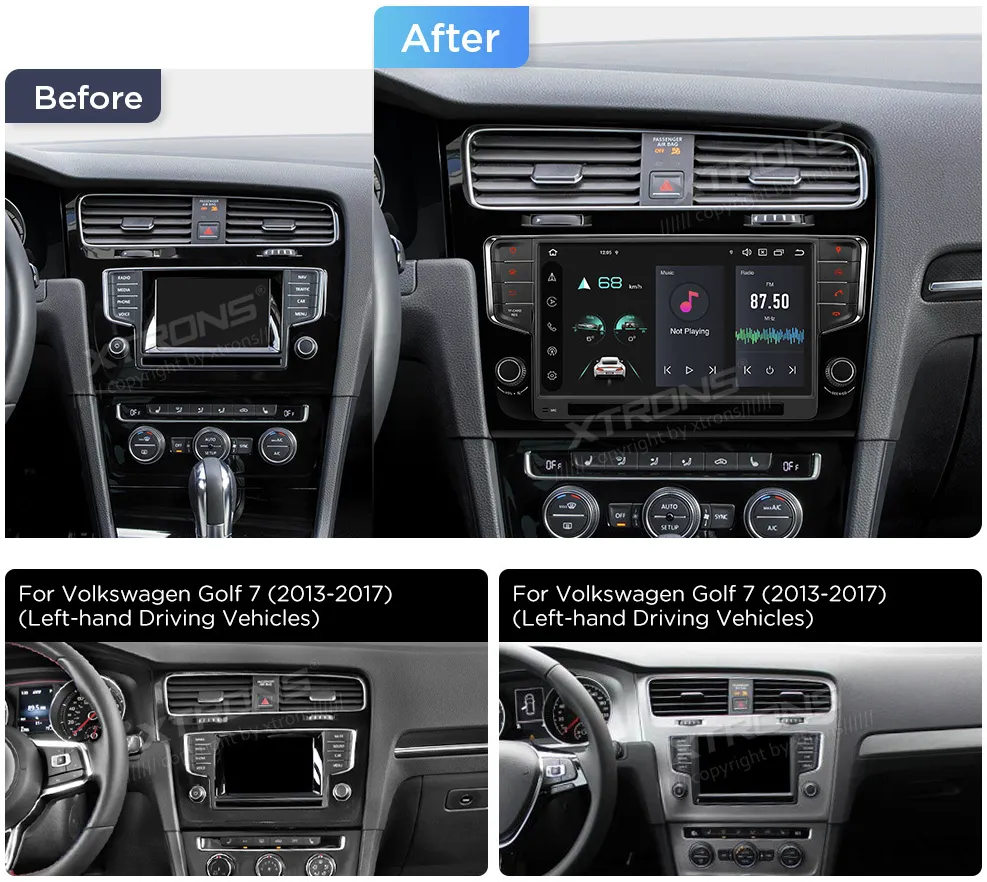 Golf 7 2013-2017 | Android 14 | 9 inch | 4GB/64GB/8Core | Multimedija Xtrons PX94GFVLGDAB