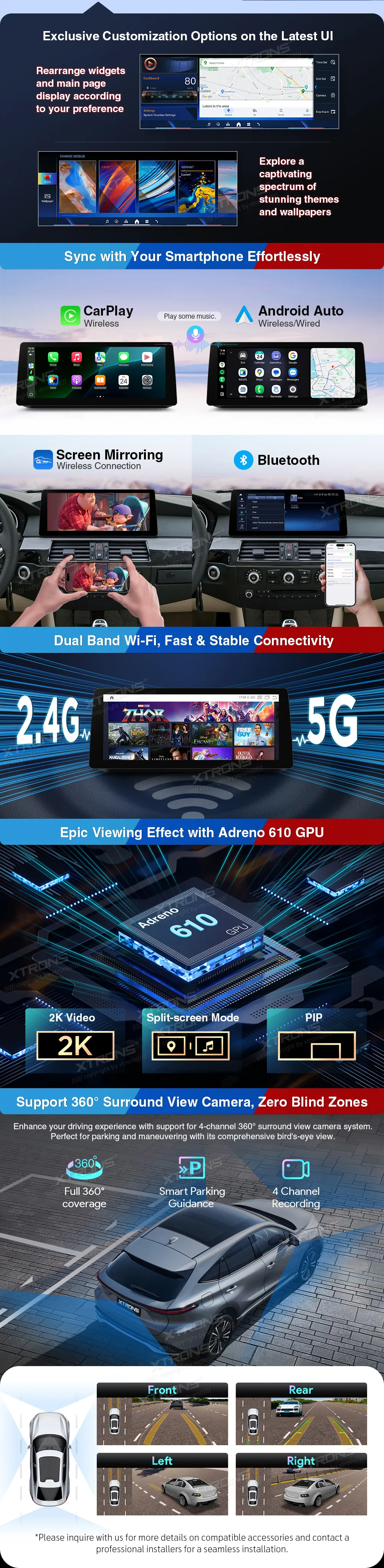 BMW E60 E61 CIC | Android 14 | 12.3 inch | 8GB/128GB/8Core Snapdragon 680 | Multimedija Xtrons QGB24CIB12E60