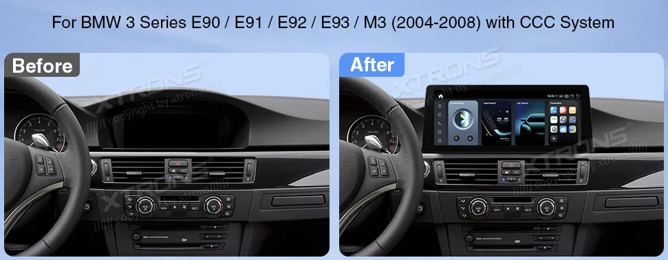 BMW E90 E91 E92 E93 CCC | Android 14 | 12.3 inch | 8GB/128GB/8Core Snapdragon 680| Multimedija Xtrons QGB24CCB12E92