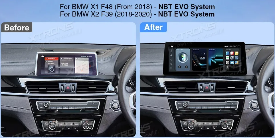 BMW X1 F48 EVO | Android 14 | 12.3 inch | 8GB/128GB/8Core Snapdragon 680 | Multimedija Xtrons QGB24EVB12X1N