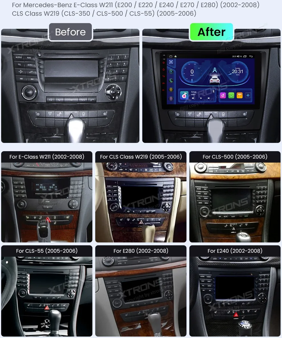 MB E W211 / CLS W219 | Android 13 | 9 inch | 4GB/64GB/8Core | Multimedija Xtrons IDP90M211