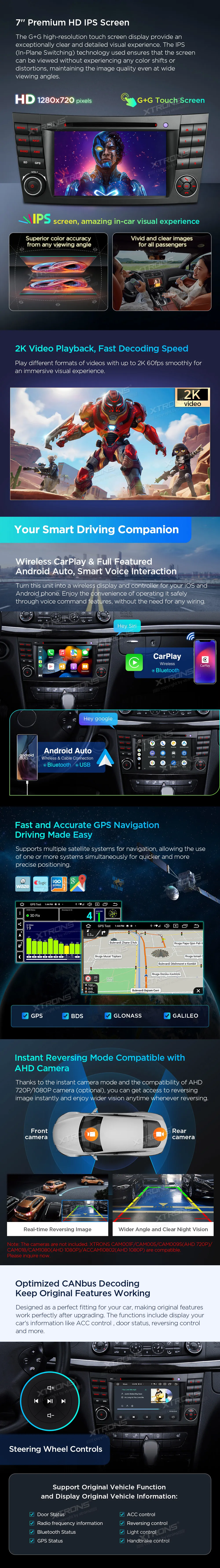 MB E W211 / CLS W219 | Android 14 | 7 inch | 4GB/64GB/8Core | Multimedija Xtrons PX74M211GS