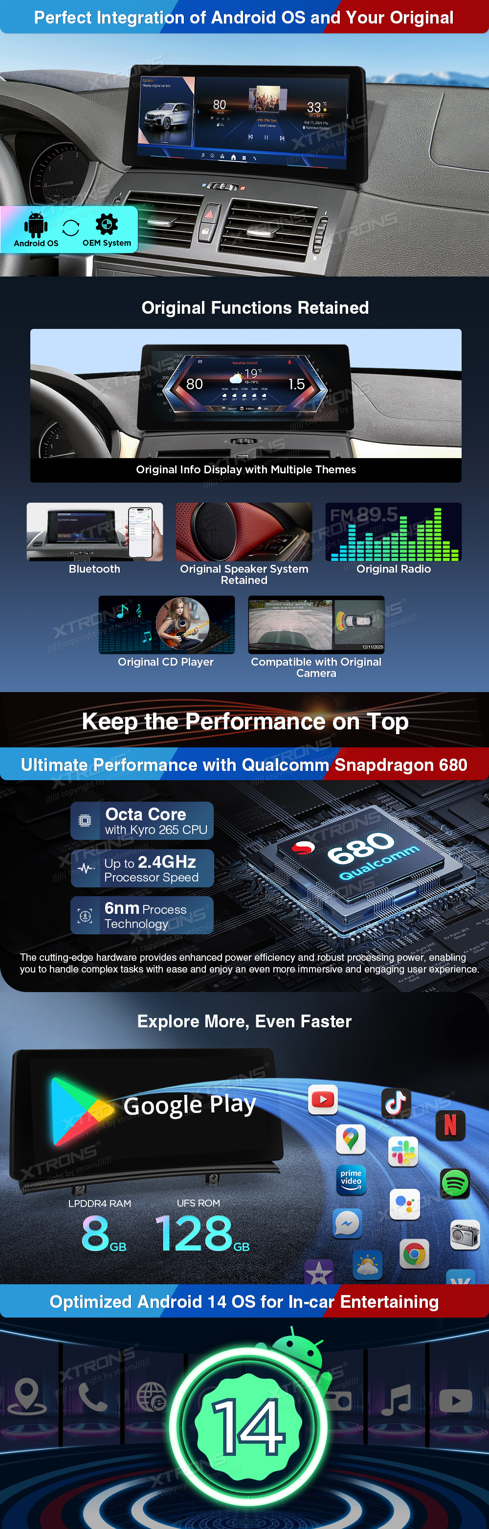 BMW X3 E83 M-ASK | Android 14 | 12.3 inch | 8GB/128GB/8Core | Multimedija Xtrons QGB24X3MK