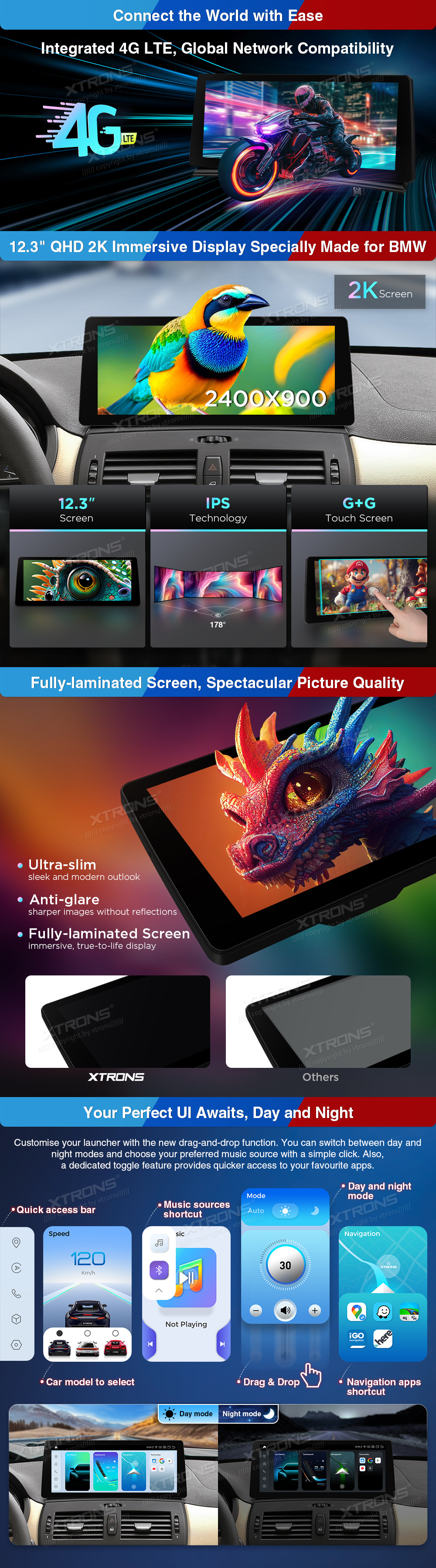 BMW X3 E83 M-ASK | Android 14 | 12.3 inch | 8GB/128GB/8Core | Multimedija Xtrons QGB24X3MK