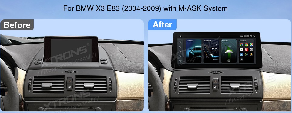 BMW X3 E83 M-ASK | Android 14 | 12.3 inch | 8GB/128GB/8Core | Multimedija Xtrons QGB24X3MK