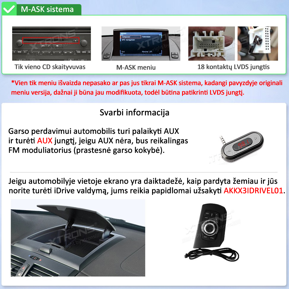 BMW X3 E83 M-ASK | Android 14 | 12.3 inch | 8GB/128GB/8Core | Multimedija Xtrons QGB24X3MK