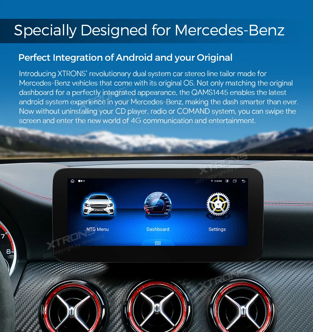 10.25 Inch Android Octa Core 4GB+64GB Car GPS Multimedia Player for Mercedes-Benz E-Class W212/S212 (2013-2014) Left Driving Vehicles  Special Features *Android OS for Mercedes-Benz vehicles that come with COMAND APS NTG 4.5/4.7 *12nm Octa Core Processor Cortex A75*2+A55*6 Up to 2.0GHz+Mail G52 GPU *Global 4G LTE Connectivity Without Boundaries *Built-in DSP *4GB DDR4 RAM + 64GB SSD ROM *10.25 inch 1920*720P HD IPS G+G Touch Screen *Full Laminated Screen *2K Video Player *Built-in Wireless CarPlay and Wireless & USB Cable Android Auto *Original Functions Retained -COMAND Controller -SWC Retained -Original Camera Retained -Original CD Player Retained -Optic Fiber Amplifier Retained *Original Car Information Display *Dual Wi-Fi Band Connection (2.4GHz & 5GHz) *The Latest Bluetooth 5.1 *Highly Sensitive GPS Chip *Multi-task Display *PIP Mode Enabled *Media Player *Support AHD Camera *Optional Accessories to perfect your user experience - DVR, Camera, OBD, DAB, TPMS, Microphone, HD/RCA Output