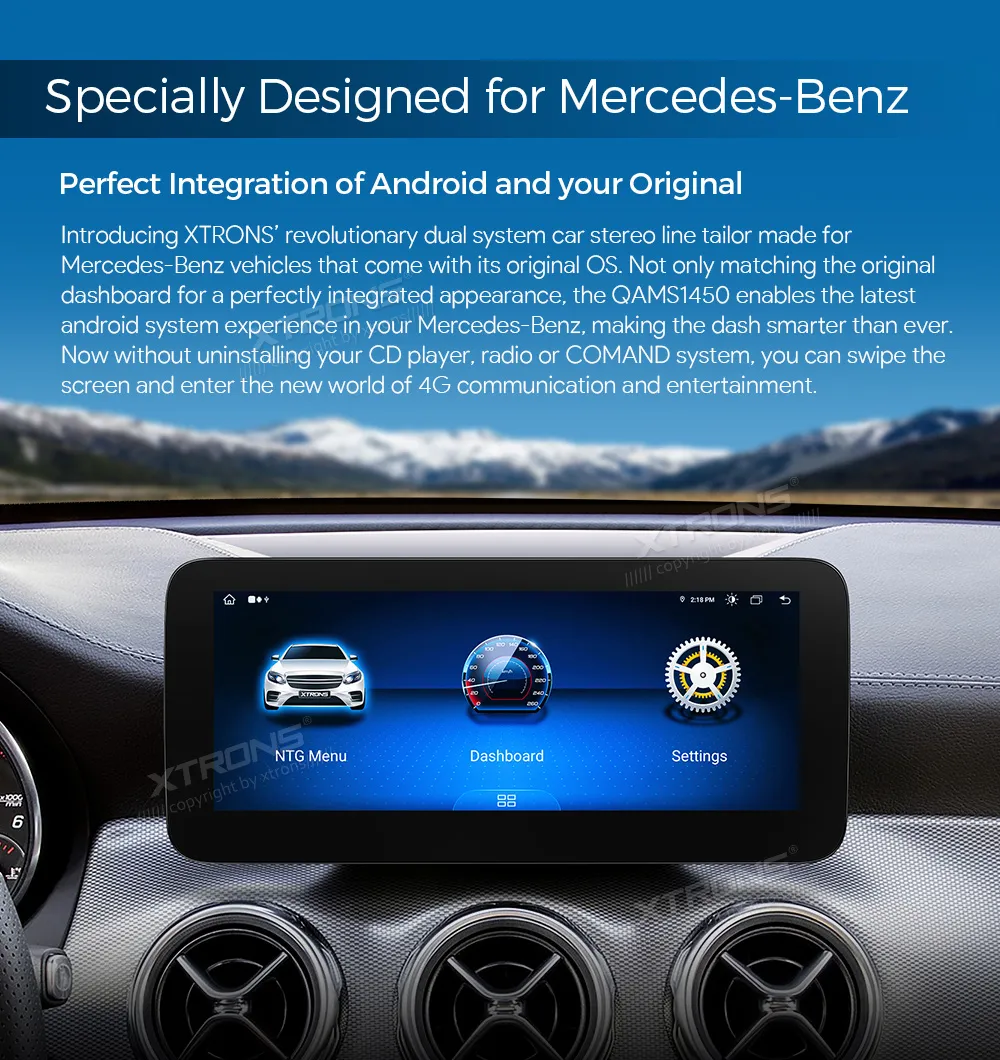 MB E C207/A207 NTG 5.0/5.1/5.2/ | Android 14 | 10.25 inch | 4GB/64GB/8Core | Multimedija Xtrons QAMS1450M12ECL