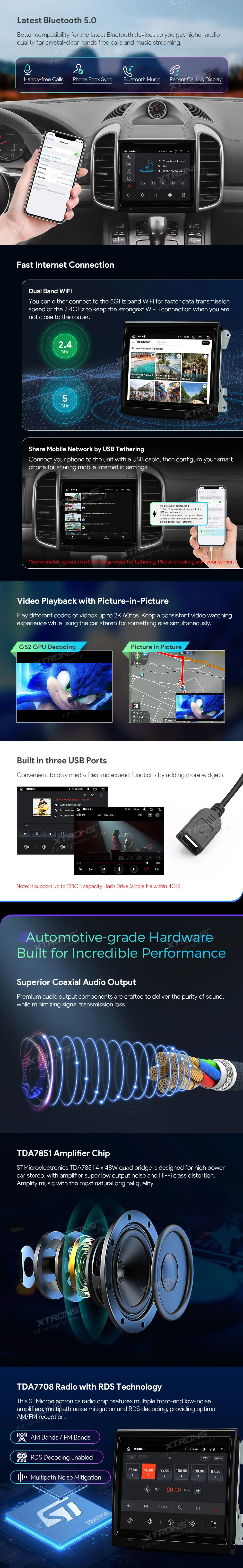 Porsche Cayenne 2010-2016 PCM 3.1 | Android OS | 8.4 inch | 4GB/64GB/8Core | Multimedija Xtrons IAH84KYPT