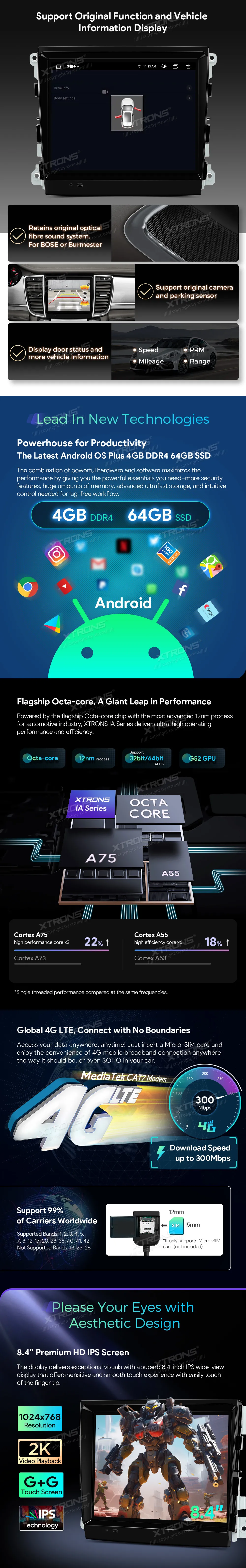 Porsche Panamera 2010-2016 PCM 3.1 | Android OS | 8.4 inch | 4GB/64GB/8Core | Multimedija Xtrons IA84MCPT