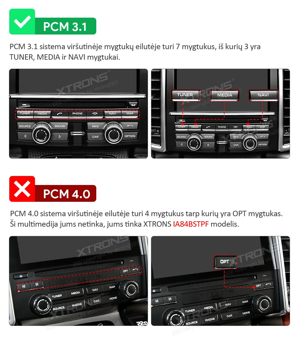 Porsche Panamera 2010-2016 PCM 3.1 | Android OS | 8.4 inch | 4GB/64GB/8Core | Multimedija Xtrons IA84MCPT