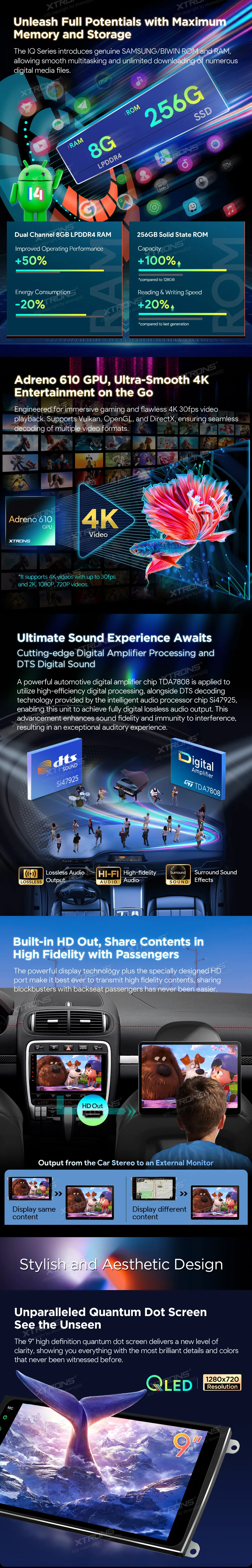 Porsche Cayenne 2003-2010 | Android 14 | 9 inch QLED | 8GB/256GB/8Core Snapdragon 665 | Multimedija Xtrons IQ94CYPP