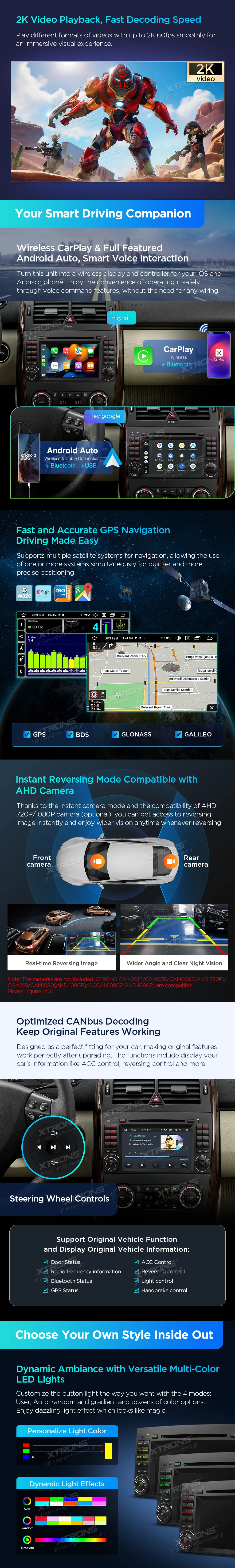 VW Crafter MB A / B / Vito / Sprinter | Android 14 | 7 inch | 4GB/64GB/8Core | Multimedija Xtrons PX74M245GS