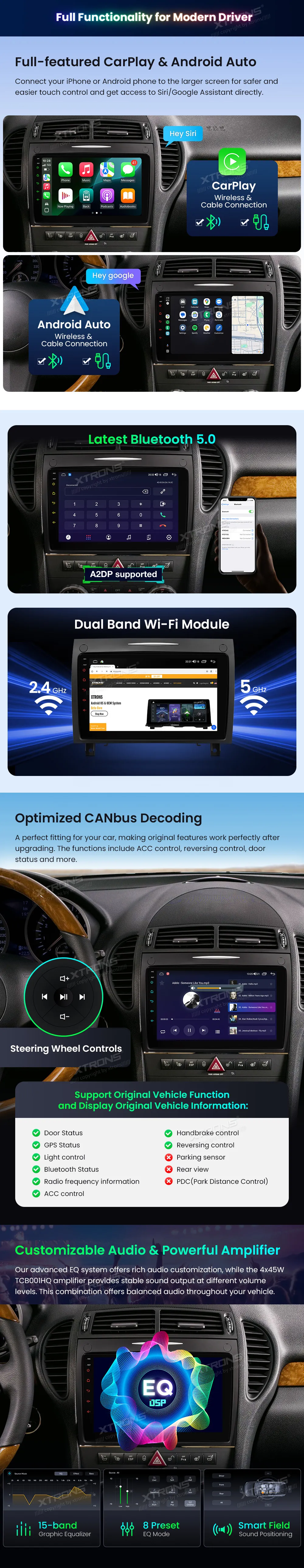 MB SLK R171 2004-2011 | Android OS | 9 inch | 4GB/64GB/8Core | Multimedija Xtrons IDP90M350