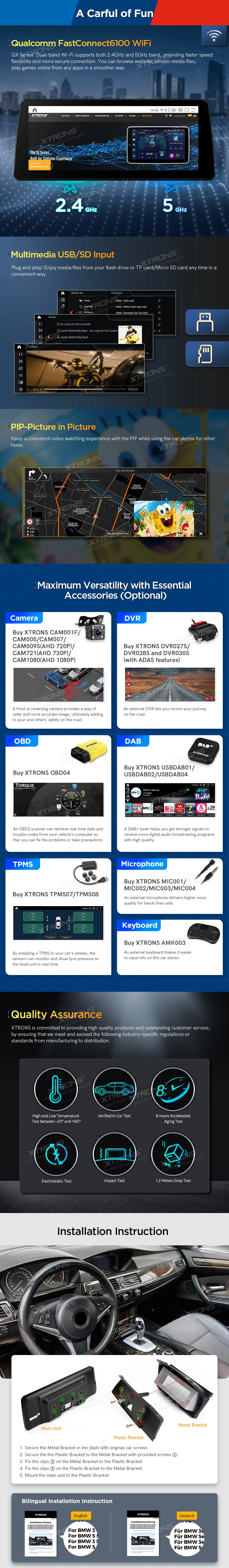 BMW E60 E61 CIC | Android 12 | 12.3 inch | 8GB/128GB/8Core Snapdragon 662 | Multimedija Xtrons QXB2260CIP