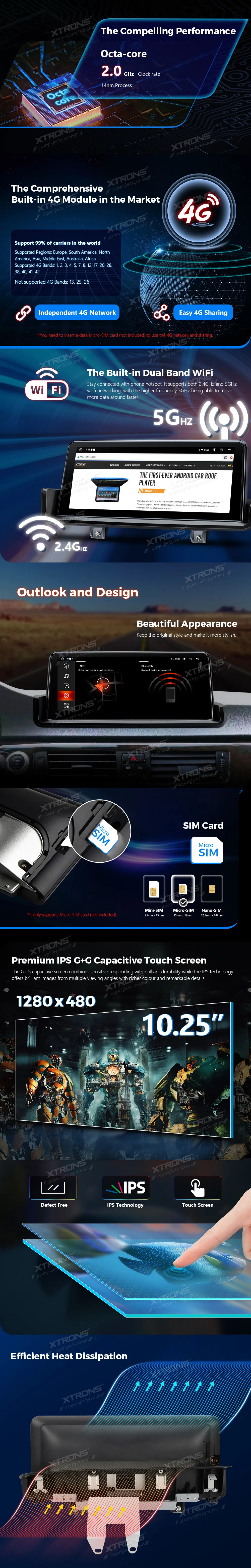 BMW E90 E91 E92 E93 be ekrano | Android 12 | 10.25 inch | 2GB/32GB/8Core| Multimedija Xtrons QEB1290UN_L