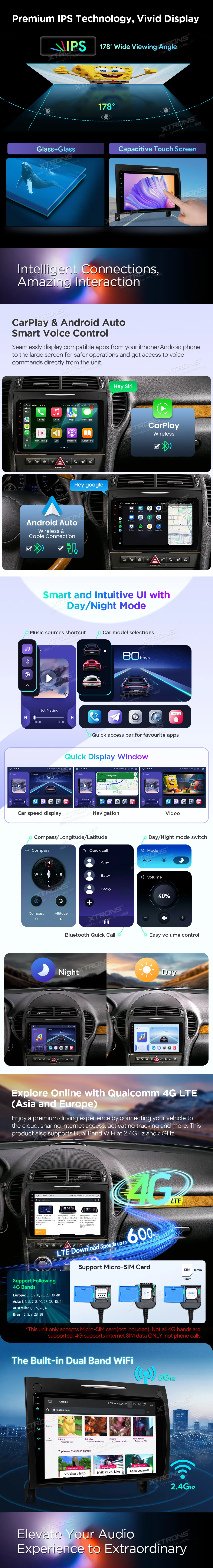 MB SLK R171 2004-2011 | Android 14 | 9 inch QLED | 8GB/256GB/8Core Snapdragon 665 | Multimedija Xtrons IQP94M350P