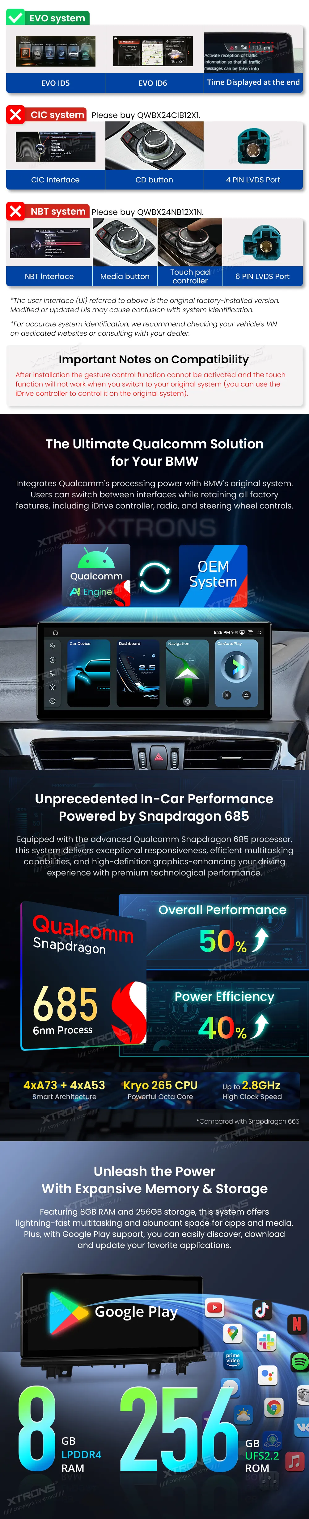 BMW X1 F48 / X2 F39 EVO | Android 14 | 12.3 inch | 8GB/256GB/8Core Snapdragon 685 | Multimedija Xtrons QWBX24EVB12X1N