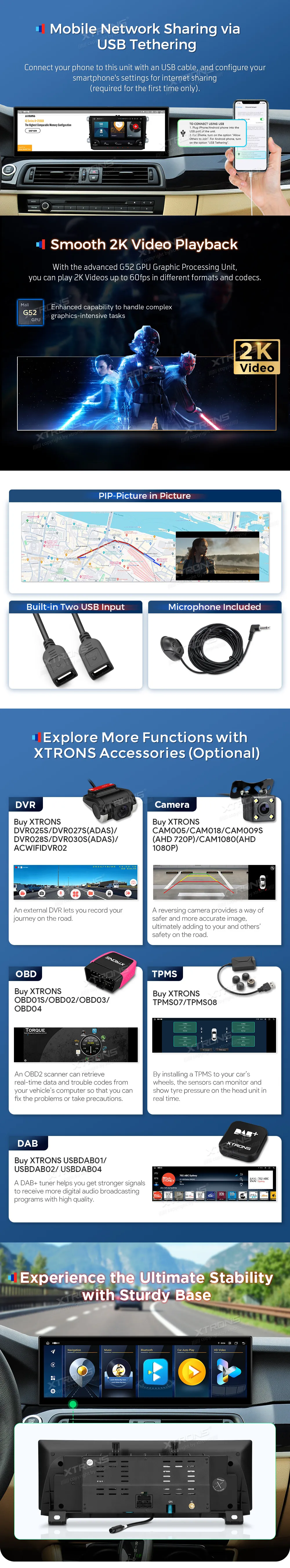 BMW 5 F10 F11 CIC | Android 14 | 14.9 inch | 8GB/128GB/8Core | Multimedija Xtrons QLBH44FVCI