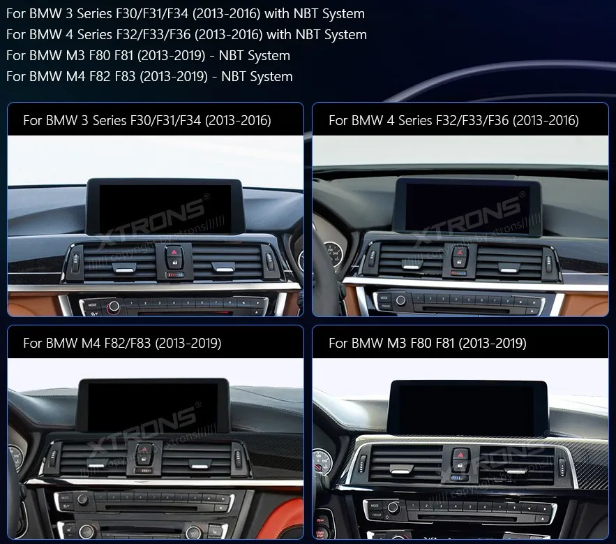 BMW 3/4 Serija 2013-2019 NBT | Android 12 | 10.25 inch | 2GB/32GB/8Core | Multimedija Xtrons QEB12NBTH