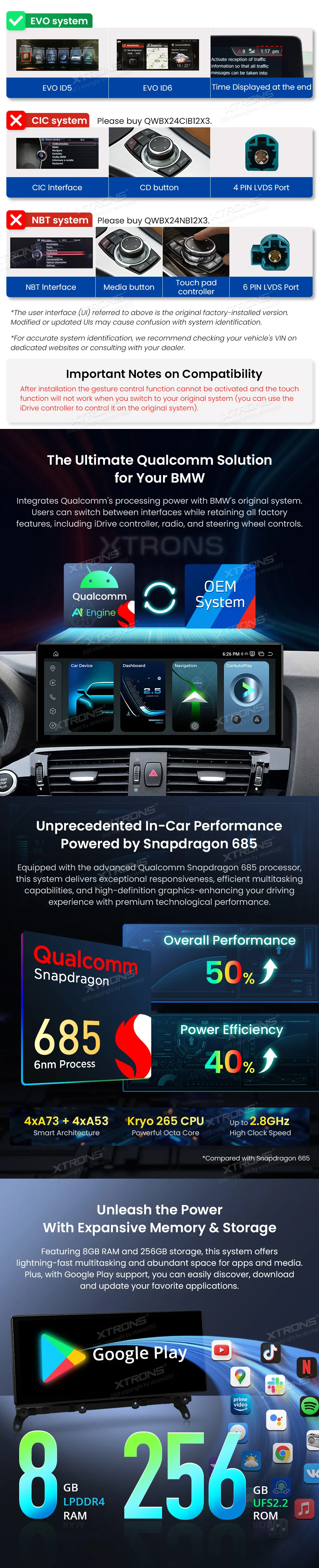 BMW X3 F25 / X4 F26 EVO | Android 14 | 12.3 inch | 8GB/256GB/8Core Snapdragon 685 | Multimedija Xtrons QWBX24EVB12X3