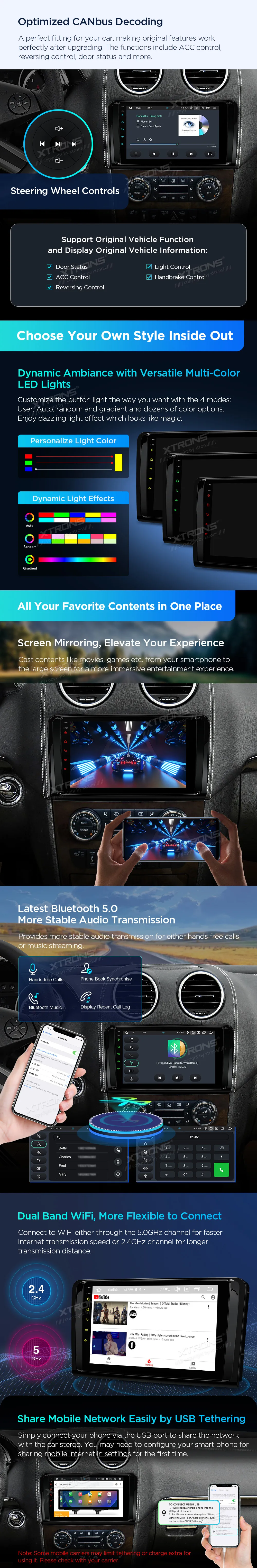 MB ML W164 / GL X164 | Android 14 | 9 inch | 4GB/64GB/8Core | Multimedija Xtrons PXP94M164GDAB