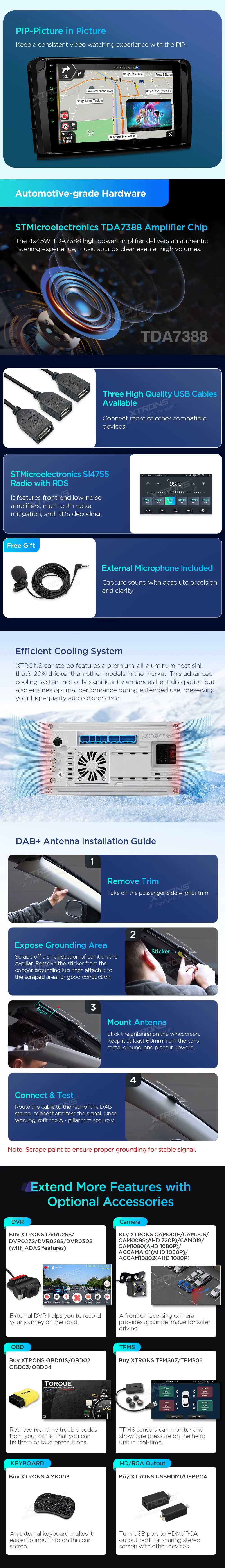 MB ML W164 / GL X164 | Android 14 | 9 inch | 4GB/64GB/8Core | Multimedija Xtrons PXP94M164GDAB